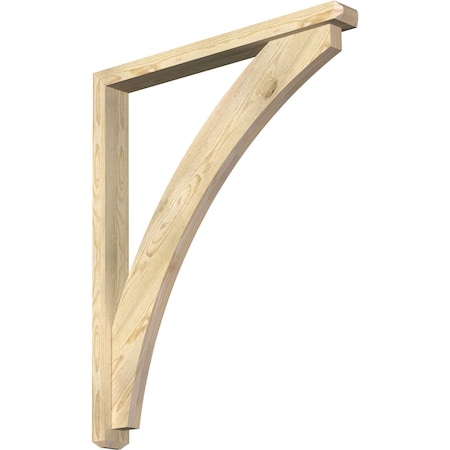 Ekena Millwork Thorton Craftsman Rough Sawn Bracket w/ Offset Brace, Douglas Fir, 4"W x 36"D x 44"H BKT0402X36X44THR04RDF